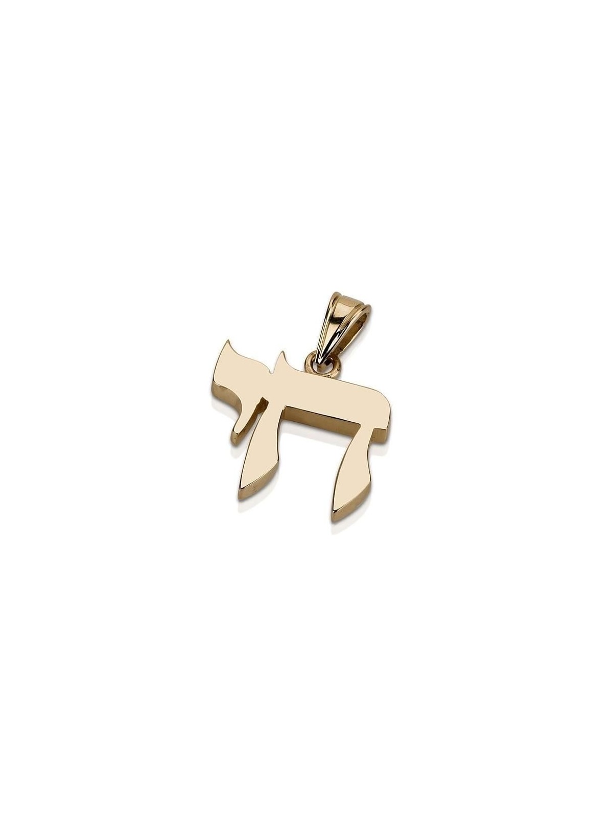 14K Gold Chai Style Pendant Necklace - Yellow or White Gold