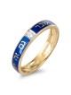 Diamond-Accented 14K Yellow Gold and Blue Enamel 'This Too Shall Pass'