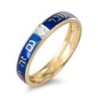 Diamond-Accented 14K Yellow Gold and Blue Enamel 'This Too Shall Pass'