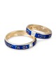 Diamond-Accented 14K Yellow Gold and Blue Enamel 'This Too Shall Pass'