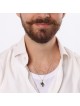 Collier pendentif Chai étoile de David et pierre d'Eilat en or 14 carats