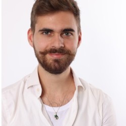 14K Gold Star of David and Eilat Stone Chai Pendant Necklace