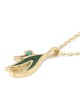 14K Gold Star of David and Eilat Stone Chai Pendant Necklace