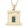 14K Gold and Eilat Stone Jerusalem Temple Beit Hamikdash Pendant Neckl