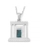 Collier pendentif en or 14 carats et pierre d'Eilat Temple de Jérusalem Beit Hamikdash