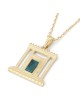 14K Gold and Eilat Stone Jerusalem Temple Beit Hamikdash Pendant Neckl