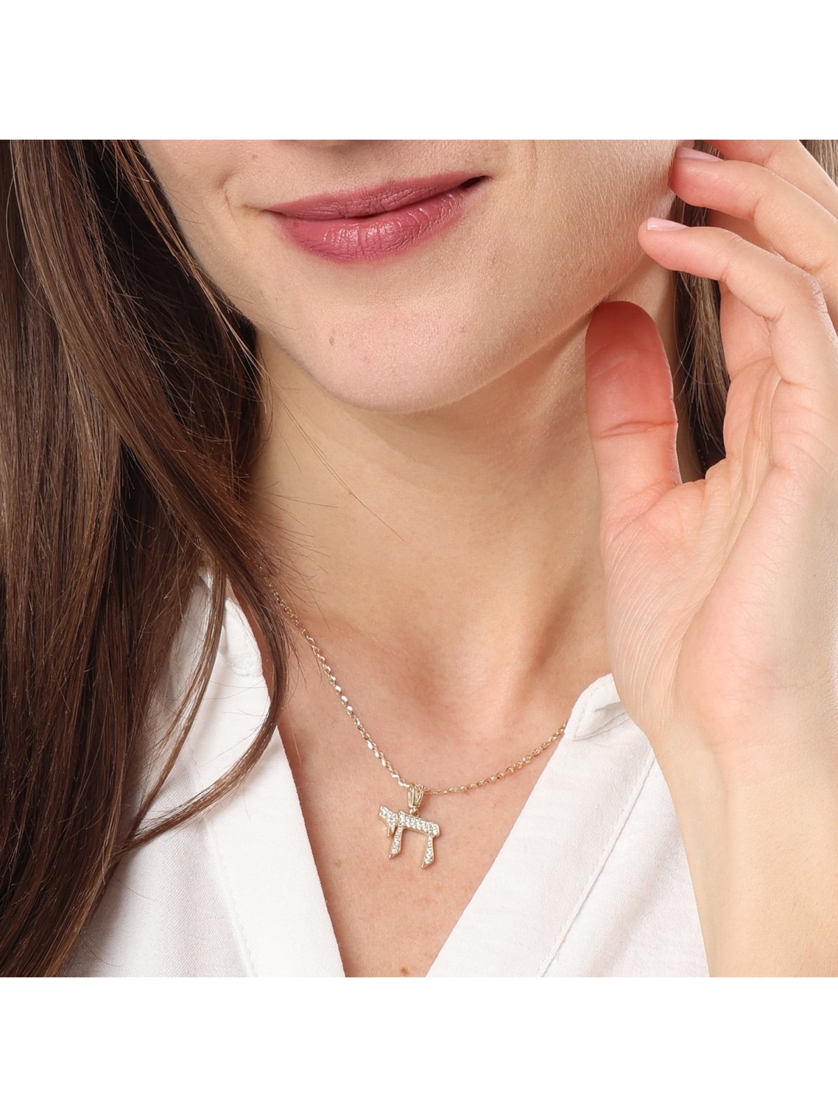 14K Gold Chai Pendant with Diamonds - Yellow or White Gold