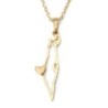 14K Gold Map of Israel with Heart Women's Pendant Necklace