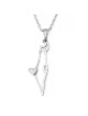 Collier pendentif carte d'Israël en or 14 carats avec cœur pour femme