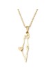 Collier pendentif carte d'Israël en or 14 carats avec cœur pour femme