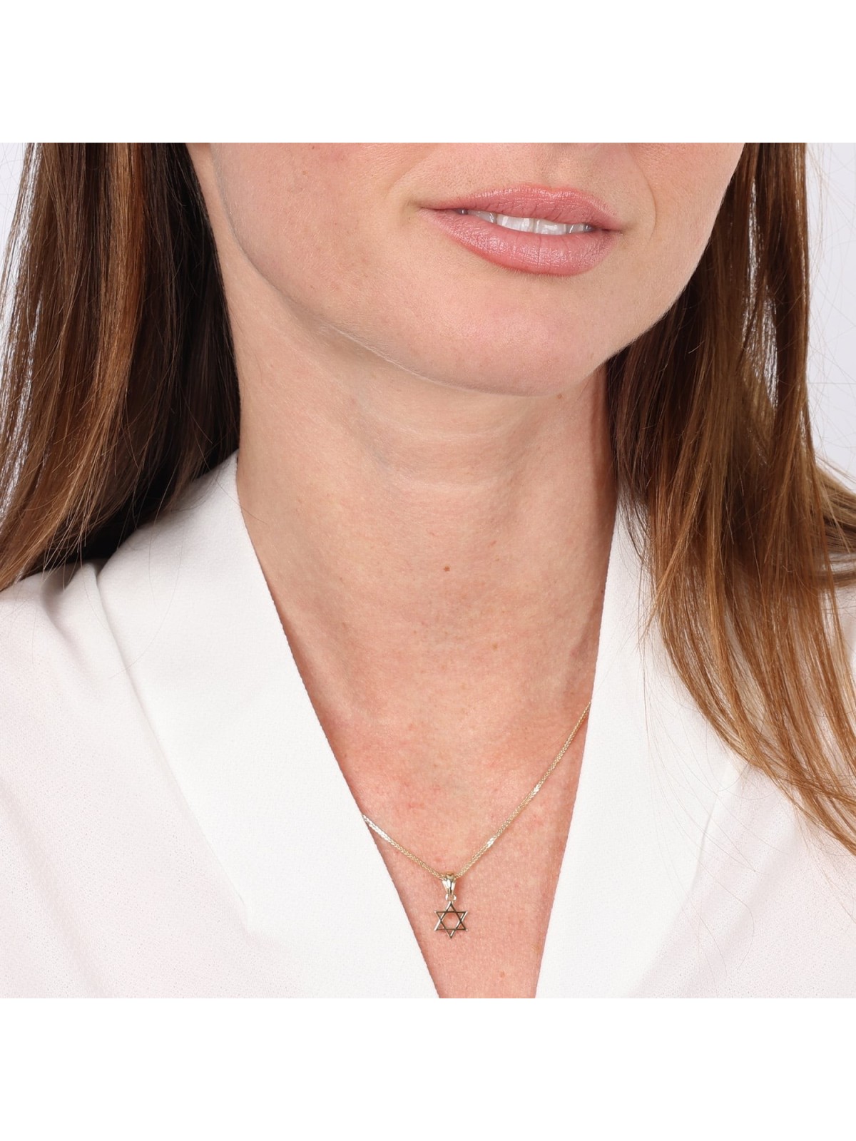 Women's Small Polished 14K Gold Star of David Pendant
