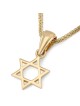 Petit pendentif étoile de David en or poli 14 carats pour femme