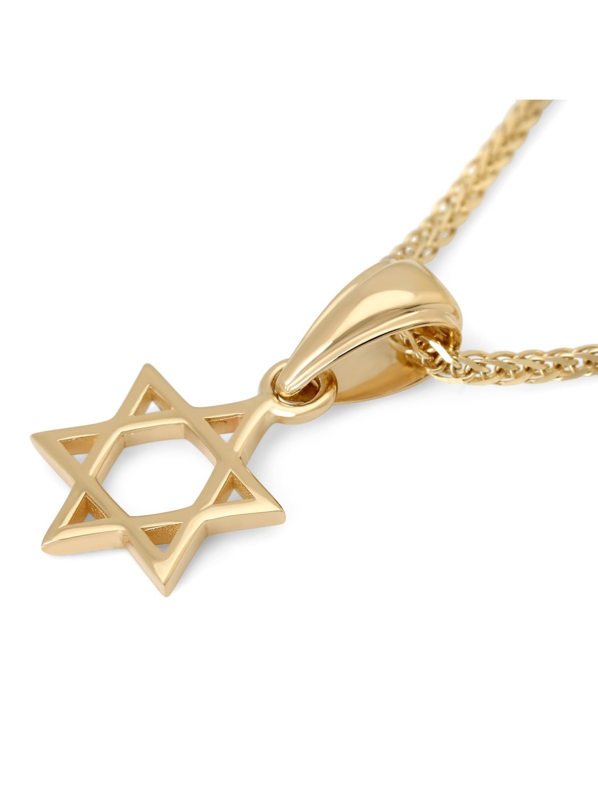 Women's Small Polished 14K Gold Star of David Pendant