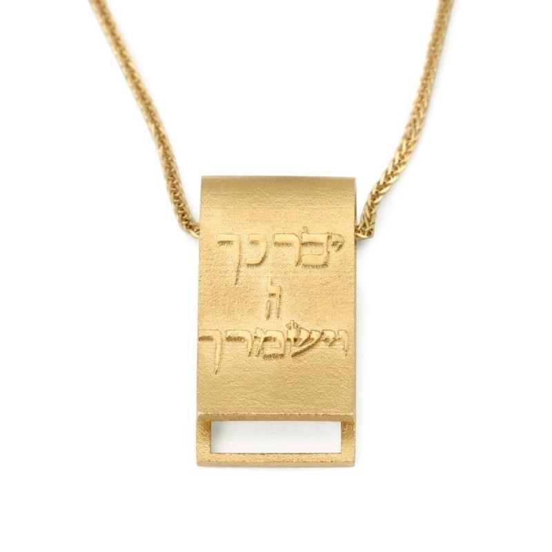 Parchemin en or 14 carats avec pendentif bénédiction sacerdotale
