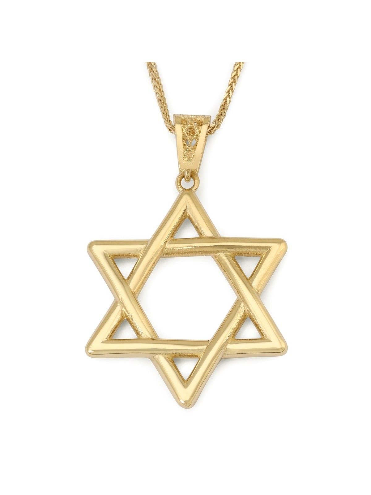 14K Gold Large Woven Star of David Pendant
