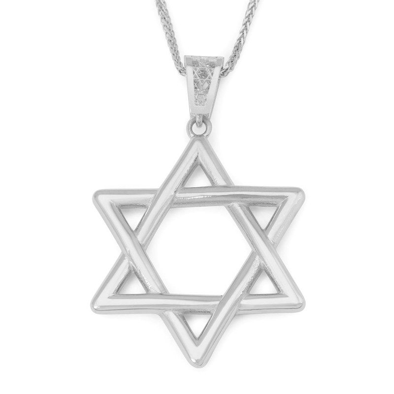 Pendentif grande étoile de David tissée en or 14 carats