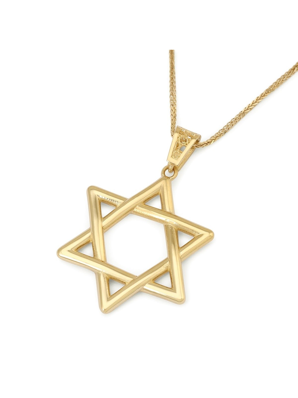 14K Gold Large Woven Star of David Pendant