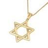14K Gold Large Woven Star of David Pendant