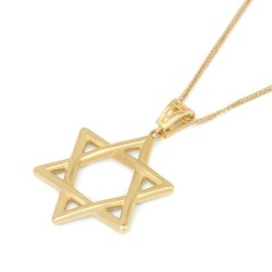 14K Gold Large Woven Star of David Pendant