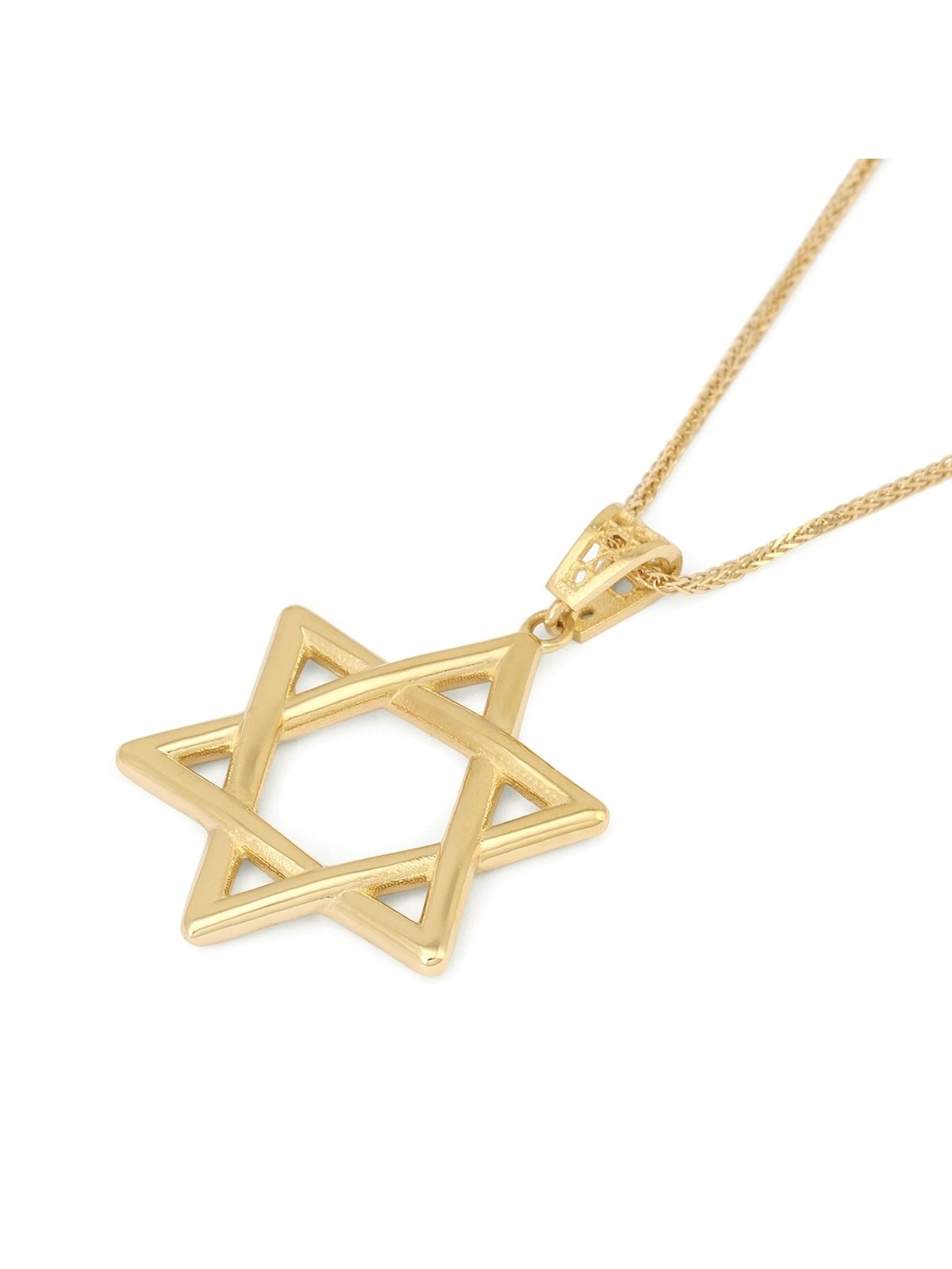 Pendentif grande étoile de David tissée en or 14 carats