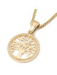 Round 14K Yellow Gold Tree of Life Pendant for Women