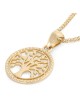 Round 14K Yellow Gold Tree of Life Pendant for Women
