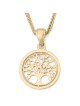 Round 14K Yellow Gold Tree of Life Pendant for Women