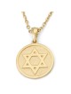 Pendentif étoile de David unisexe rond en or 14 carats