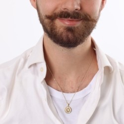 Round 14K Gold Unisex Star of David Pendant