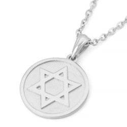 Round 14K Gold Unisex Star of David Pendant