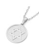 Pendentif étoile de David unisexe rond en or 14 carats