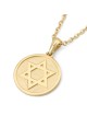 Round 14K Gold Unisex Star of David Pendant