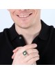 Sterling Silver and Gold Plated David's Harp Men's Ring with Eilat Sto