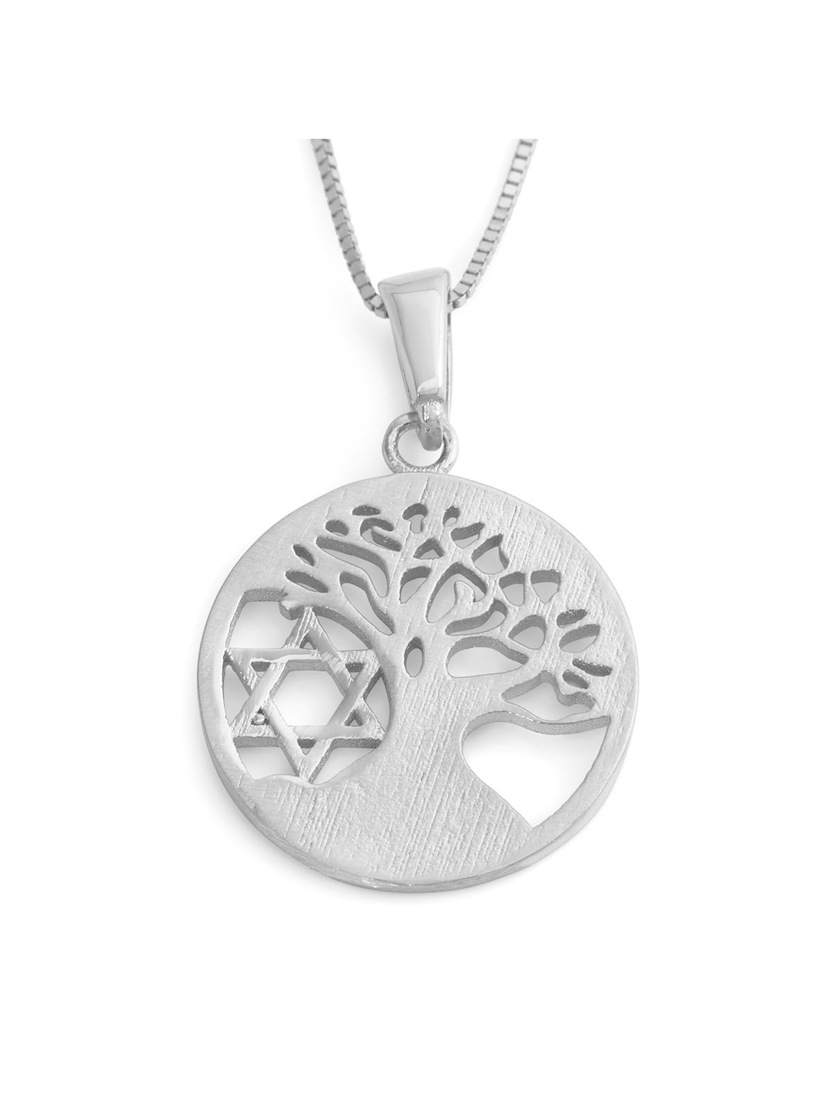 14K Gold Tree of Life and Star of David Pendant Necklace (Choice of Co