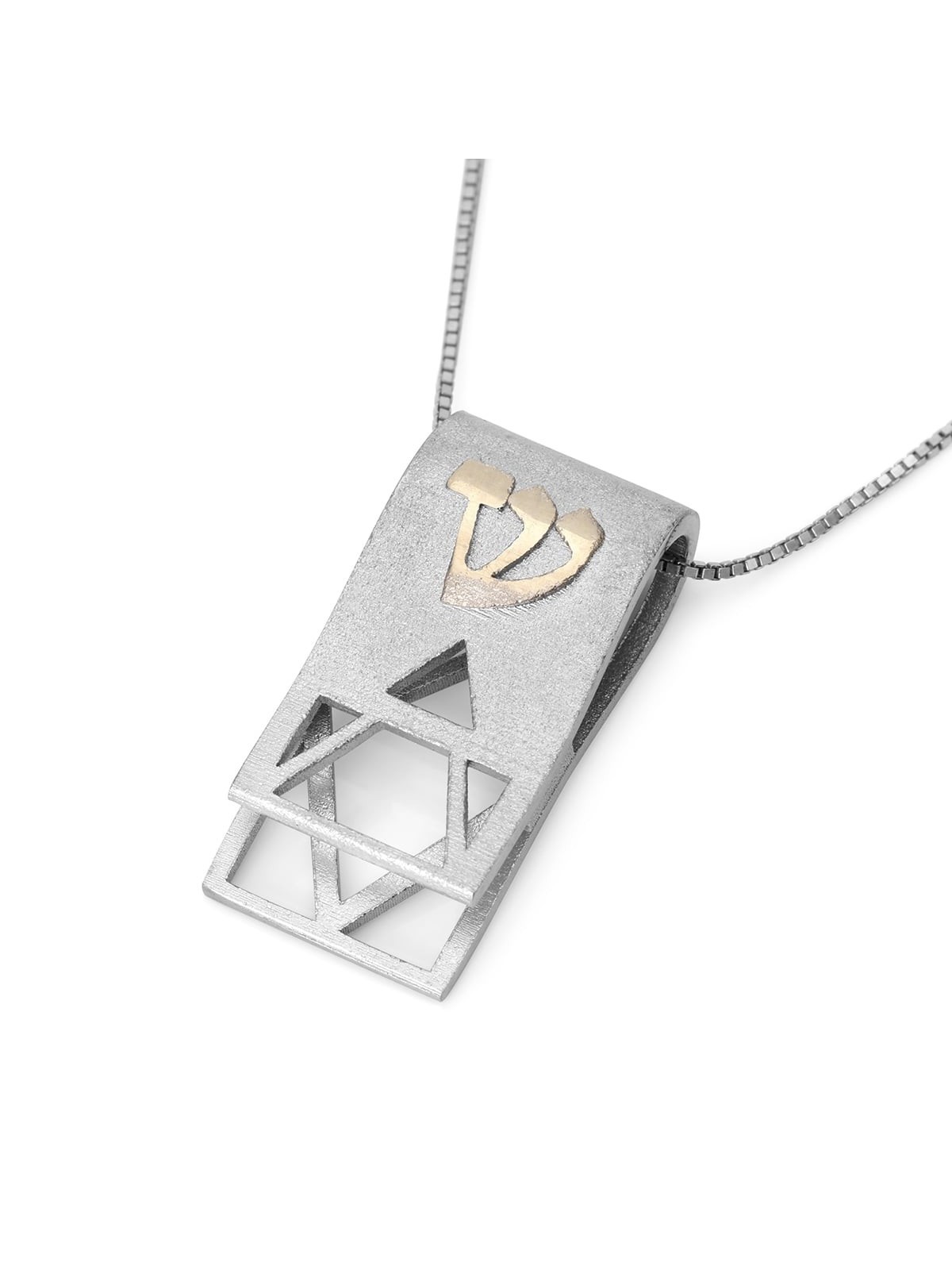 שרשרת תליון תליון מגן דוד זהב 14K יוקרתי 14K טאב מקופל