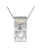 שרשרת תליון תליון מגן דוד זהב 14K יוקרתי 14K טאב מקופל