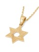 Collier avec pendentif étoile de David entrelacé en or 14 carats pour femme