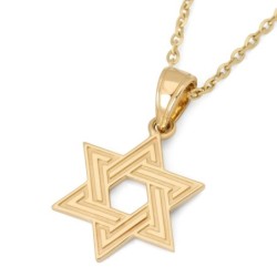 Interlocking 14K Gold Star of David Pendant Necklace for Women
