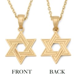 Interlocking 14K Gold Star of David Pendant Necklace for Women