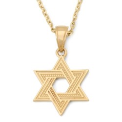Interlocking 14K Gold Star of David Pendant Necklace for Women