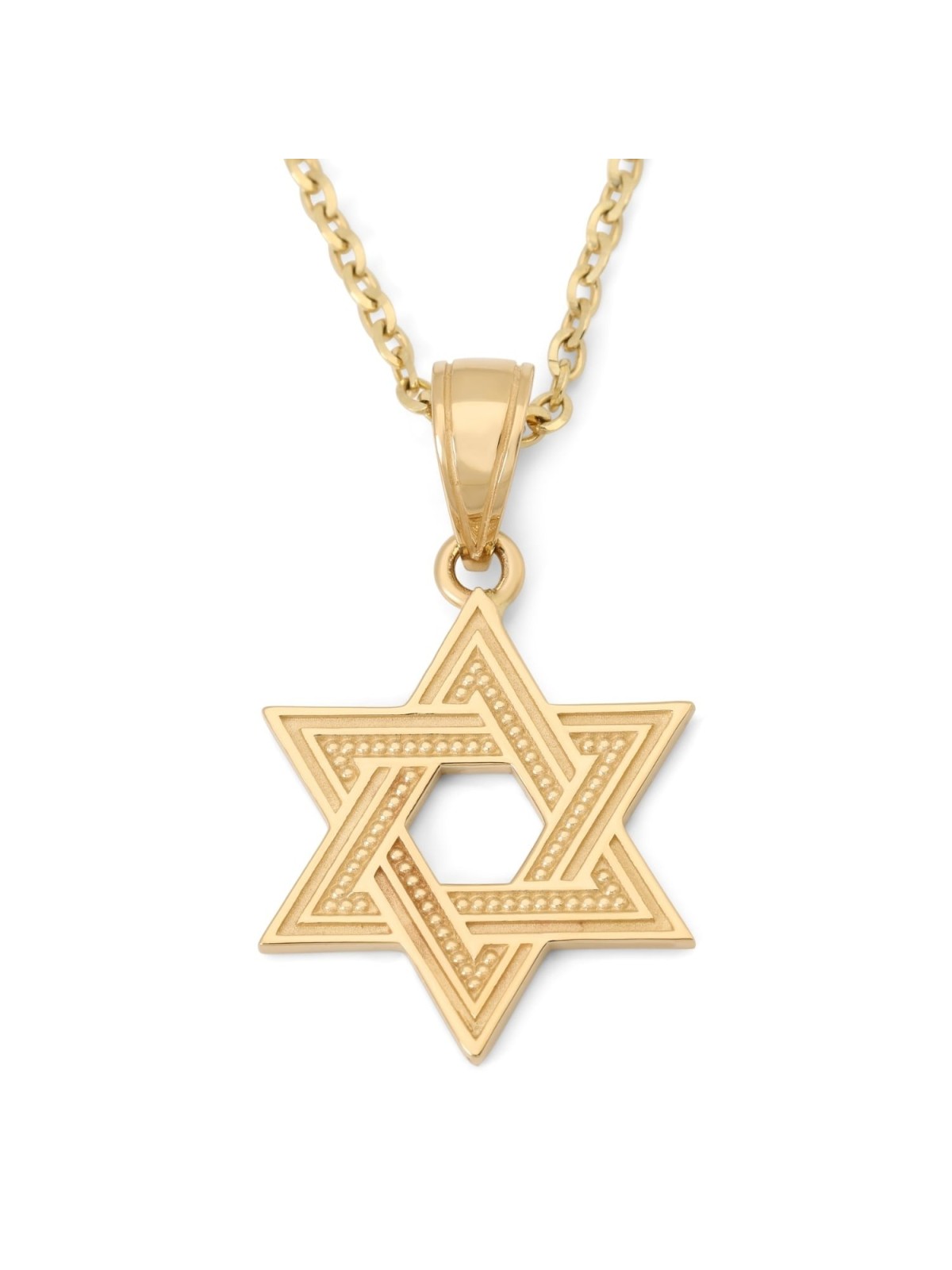 Interlocking 14K Gold Star of David Pendant Necklace for Women