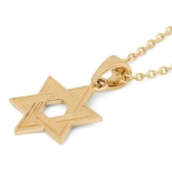 Interlocking 14K Gold Star of David Pendant Necklace for Women