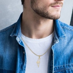 Large 14K Gold Map of Israel Pendant with Chai - Unisex - Yellow or Wh