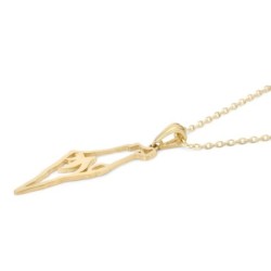 Large 14K Gold Map of Israel Pendant with Chai - Unisex - Yellow or Wh