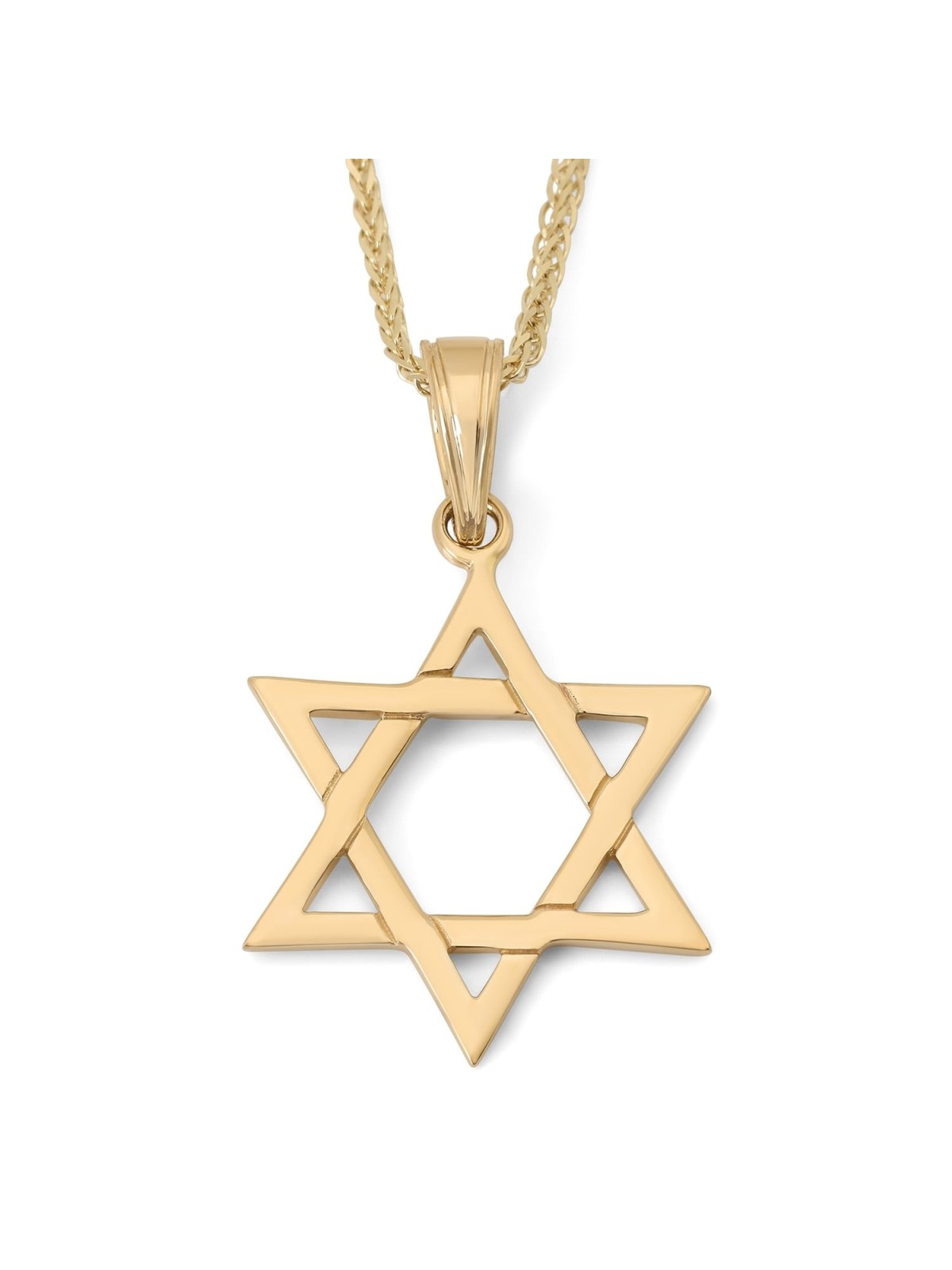 Refined 14K Yellow Gold Star of David Pendant