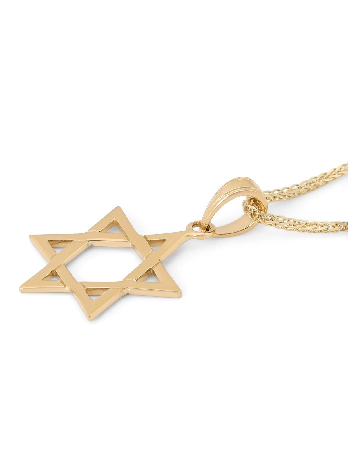 Refined 14K Yellow Gold Star of David Pendant