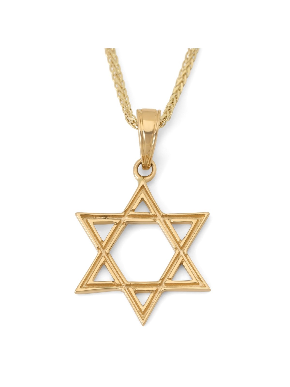 Refined 14K Yellow Gold Star of David Pendant