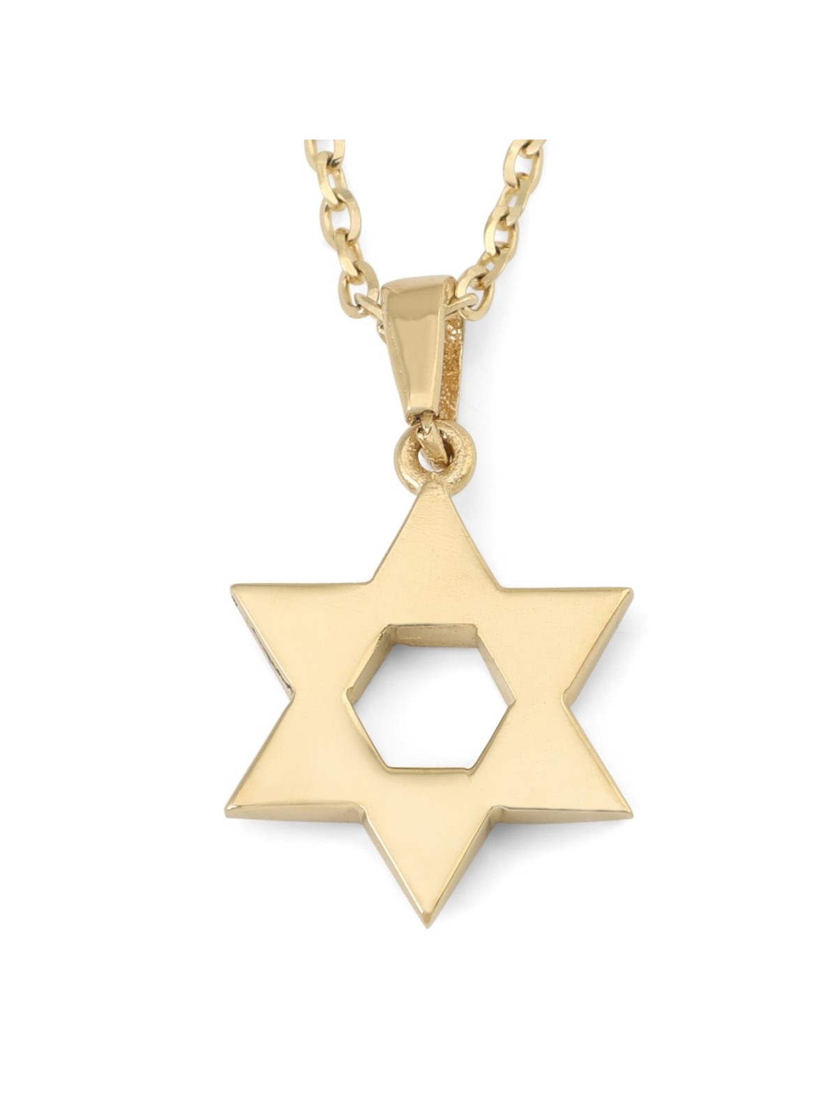 שרשרת תליון מגן דוד זהב 14 קראט עם יהלומים