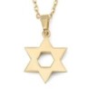 14K Gold Interlocking Star of David Pendant Necklace with Diamonds