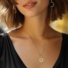14K Gold Interlocking Star of David Pendant Necklace with Diamonds